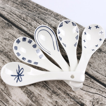 White Porcelain Egg Spoon With Custom Printing.